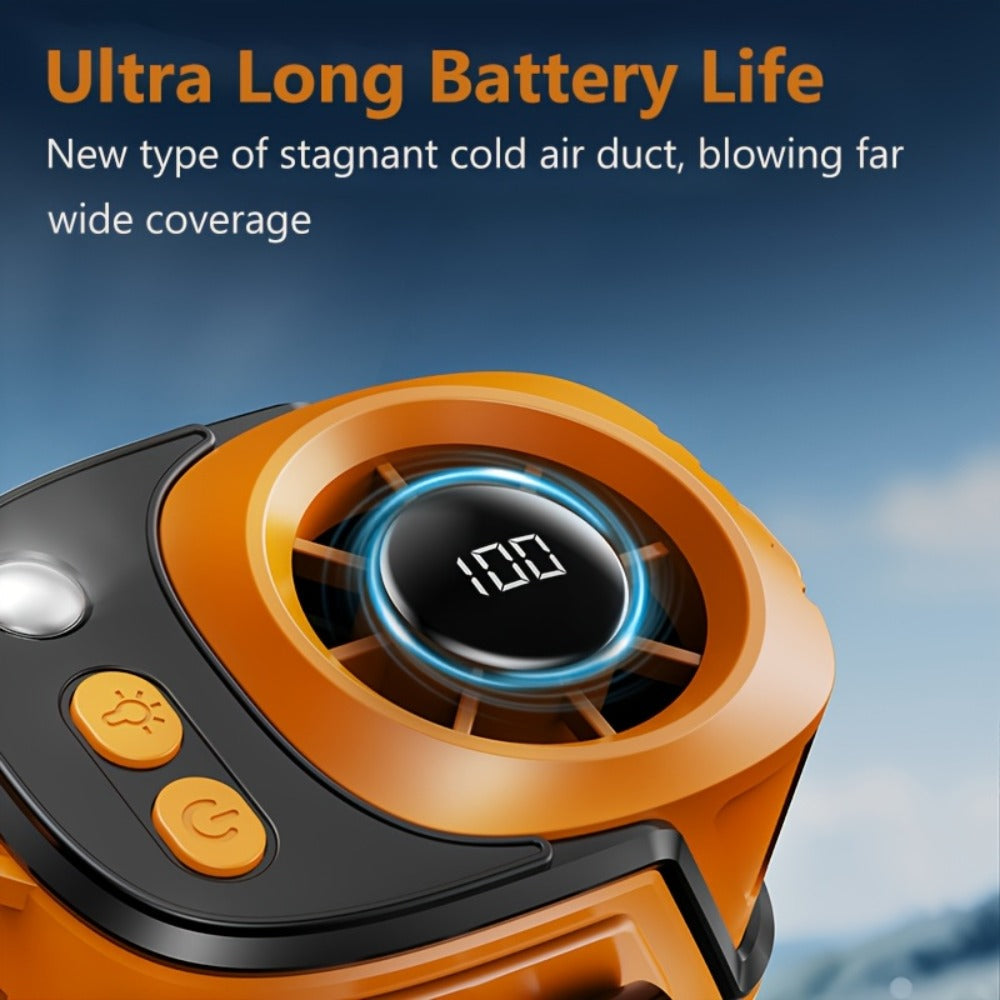 Portable Fan, 3600mAh Three-in-One Waist Clip Model with Adjustable Speeds, LED Flashlight and Digital Display