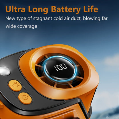 Portable Fan, 3600mAh Three-in-One Waist Clip Model with Adjustable Speeds, LED Flashlight and Digital Display