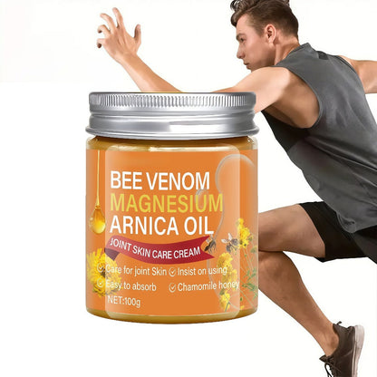 Body Cream 100g Jar with Bee Venom, Magnesium, Arnica Oil, Chamomile and Honey for Massage Use