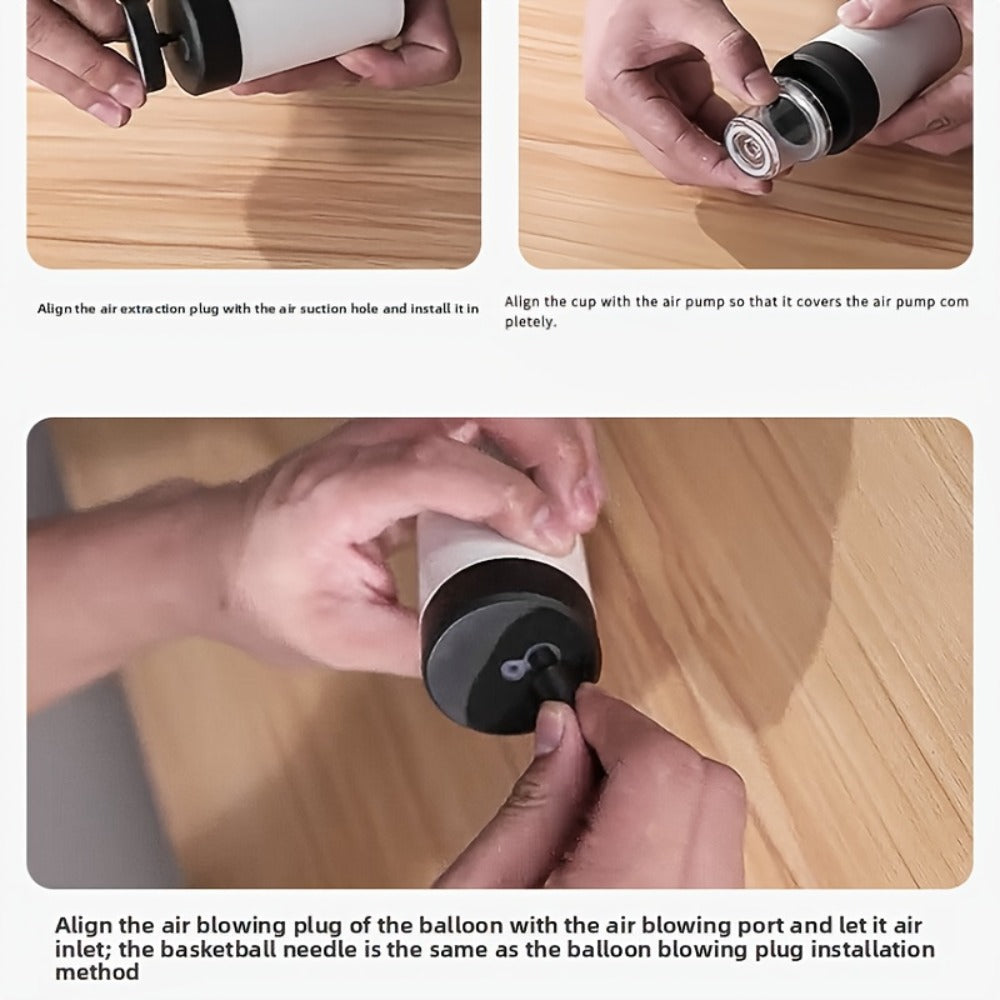Cordless Handheld Vacuum Sealer Pump with One-Button Control, 5V Charging and Multiple Attachment Set