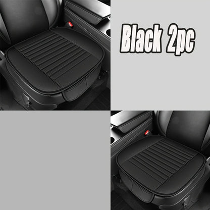 Car Seat Pads 2pcs Front – Non-Slip Rubber Base, Breathable Backless Design, Universal Fit All-Season Comfort Cushion, Black Beige Grey Car Interior Seat Cover Pad Set