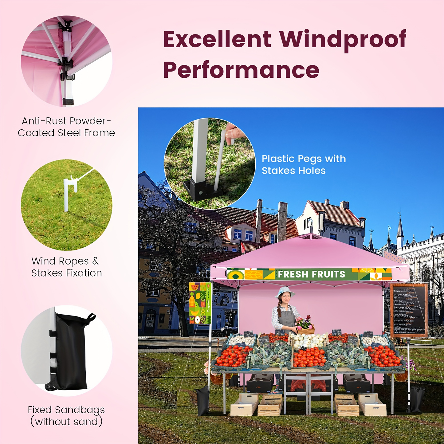 Commercial Canopy Tent 10x10 Pop Up with Sidewall Adjustable Height