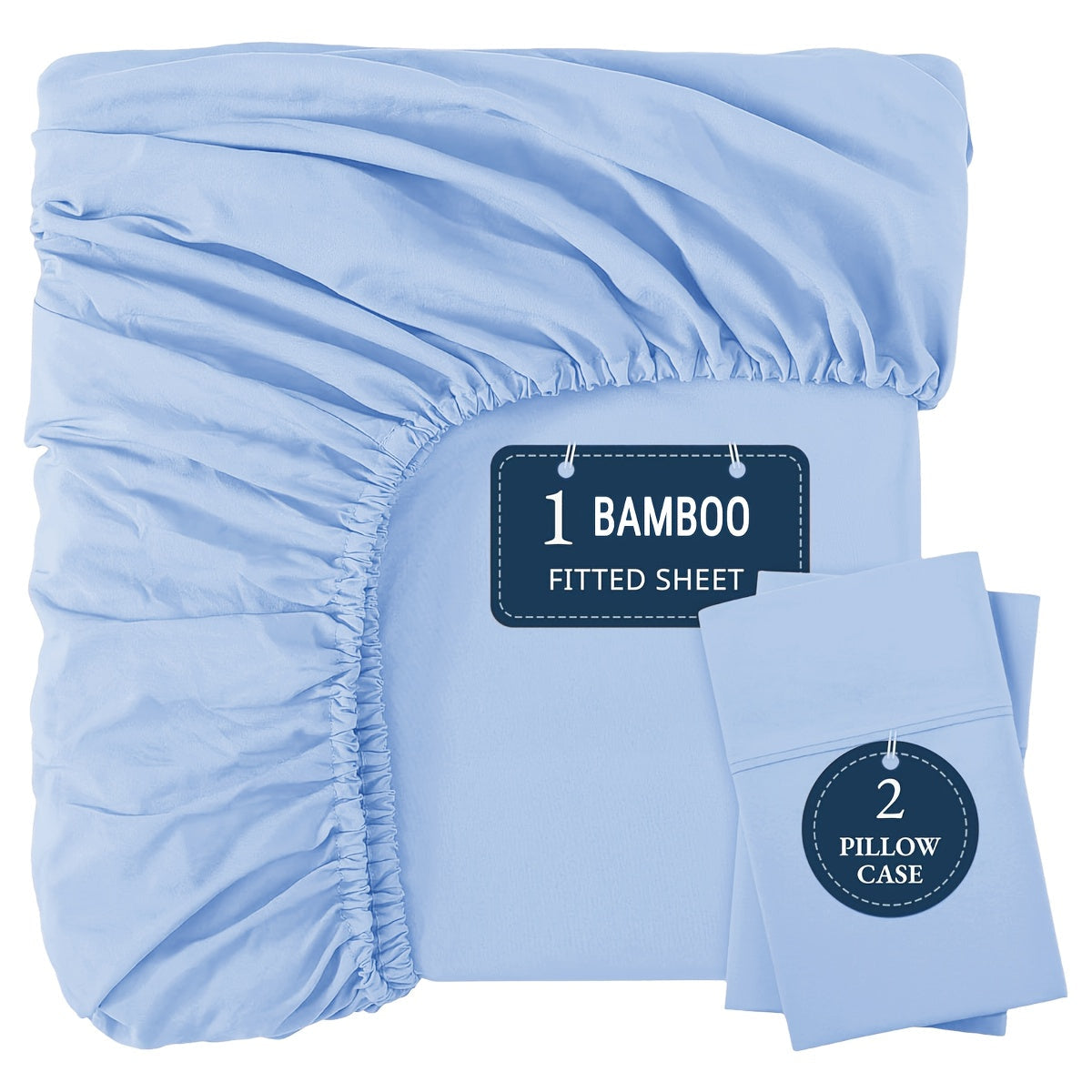 Three-Piece Fitted Sheet Set in Twelve Colors with Exact Twin, Full, Queen and King Size Options