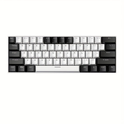Hot-Swap 61-Key 60% RGB Mechanical Gaming Keyboard, Hot Swappable Red Blue Switch Compact Wired Keyboard with RGB Backlight, Portable Mini Keyboard for Windows PC Laptop Mac Gamers Typists