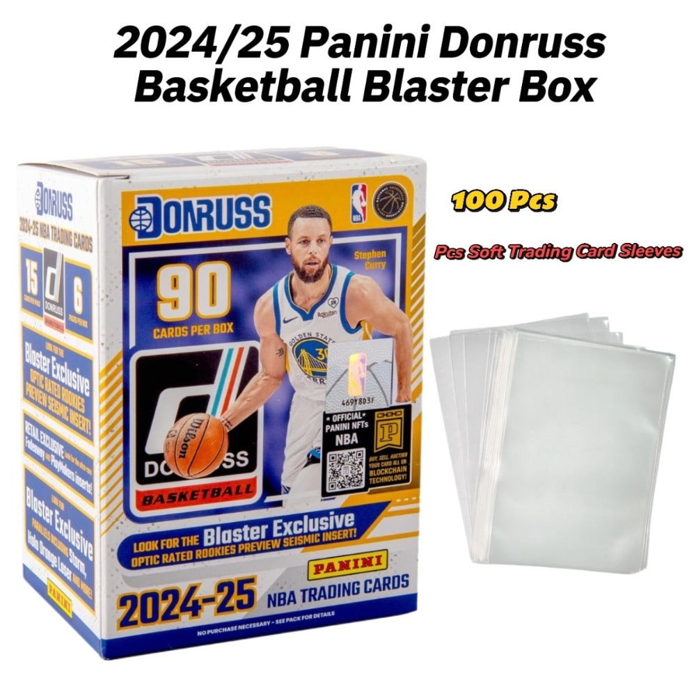 Sports Trading Cards, 2024-25 Panini Donruss NBA Blaster Box with 90 Cards and 25 Toploaders