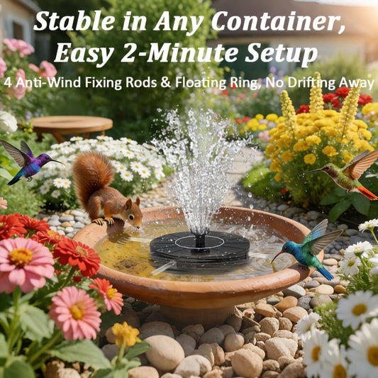 Solar Fountain Pump 1.4W with 7 Nozzles Bird Bath Garden Pond