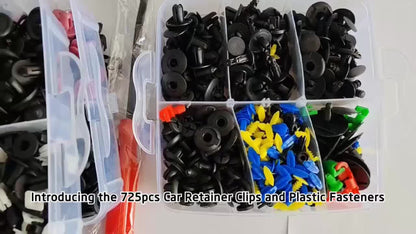 Car Bumper Screw & Rivet Repair Kit 725-Piece – Universal Plastic Clips, Nuts & Fasteners for Bumper, Wing & Interior Body Panels, Includes 680 Rivets + 45-Piece Tool Set