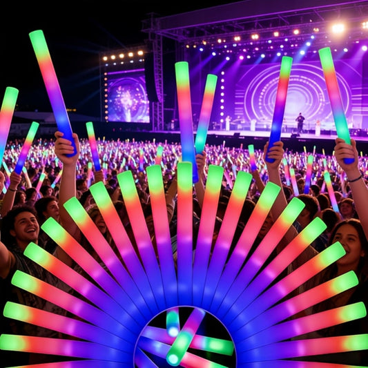 LED Light Up Foam Glow Wands 27/30 Pack – Multi-Color Flashing Glow Sticks for Party Supplies Weddings Birthdays Christmas Graduation Camping Outdoor Celebrations