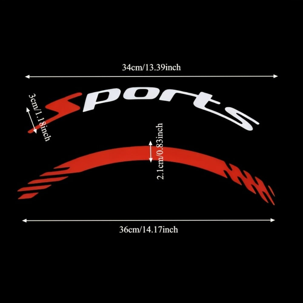 Tire Letter Stickers – Sport Racing PVC Tire Decals for Car & Motorcycle, Self-Adhesive Raised Letter Stickers, Cool Car Modification Decoration (Pack of 8)