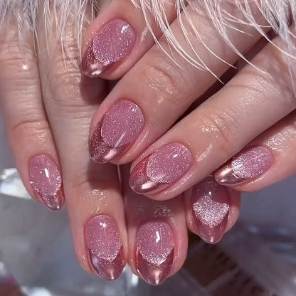 Ice Pink Almond Press On Nails 96 Pieces 4 Packs – Gradient Flower Butterfly Glossy Full Cover False Nails for Women Girls | Shiny Nail Tips Daily Wear Spring Summer Bridal Wedding Nail Art Kit