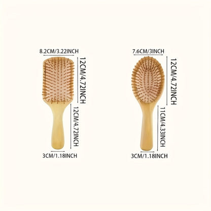 Personalized Engraved Wooden Hair Brush Custom Name - Handmade Bridesmaid Wedding Gift Mother's Day Teacher's Day Valentine's Day Gift for Women Round Square