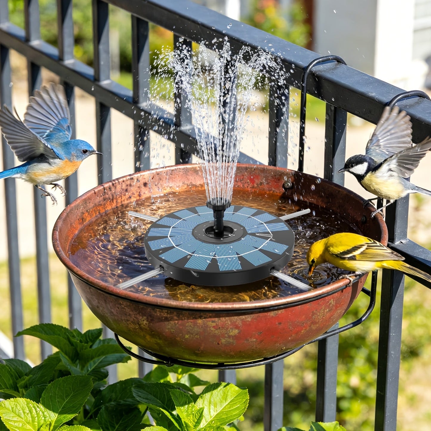 Garden Fountain Solar Powered with Support Rod – Bird Attractor