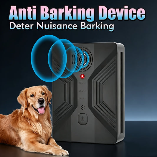 55ft Rechargeable Ultrasonic Bark Deterrent – USB Charged 1-Month Battery, 3 Frequency Modes 15–30KHz | Mountable Dog Barking Stopper for Indoor & Outdoor Use | Safe & Humane | Black