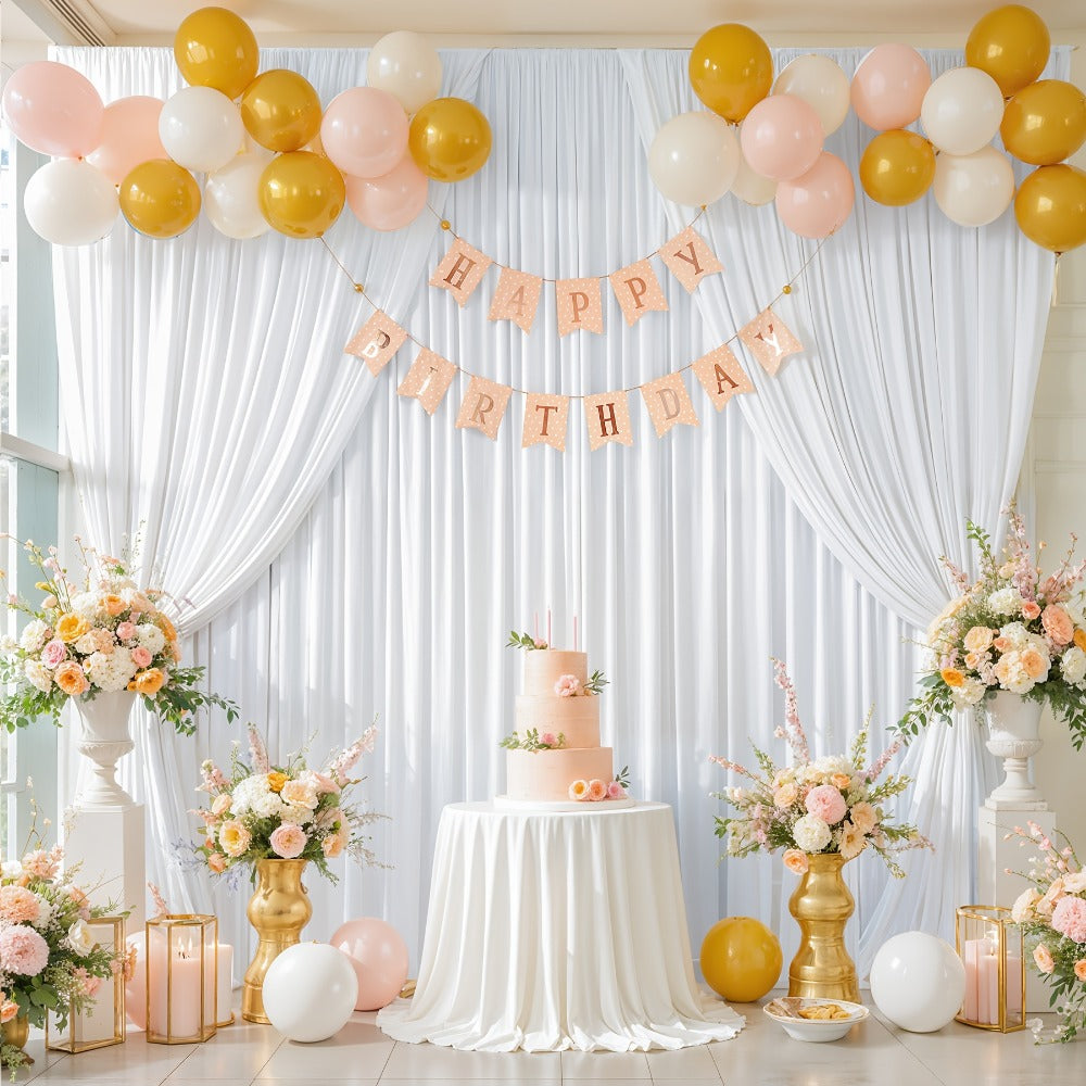 Two-Panel 10 x 10 ft Backdrop Curtain Set with Pole Pockets and 16 Color Options for Events