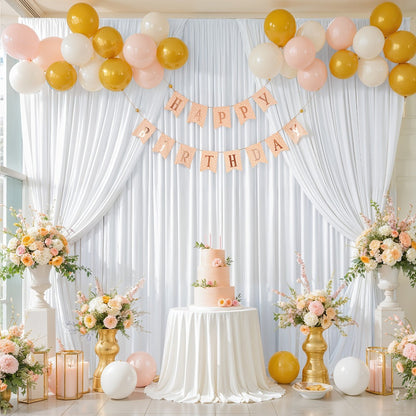 Two-Panel 10 x 10 ft Backdrop Curtain Set with Pole Pockets and 16 Color Options for Events