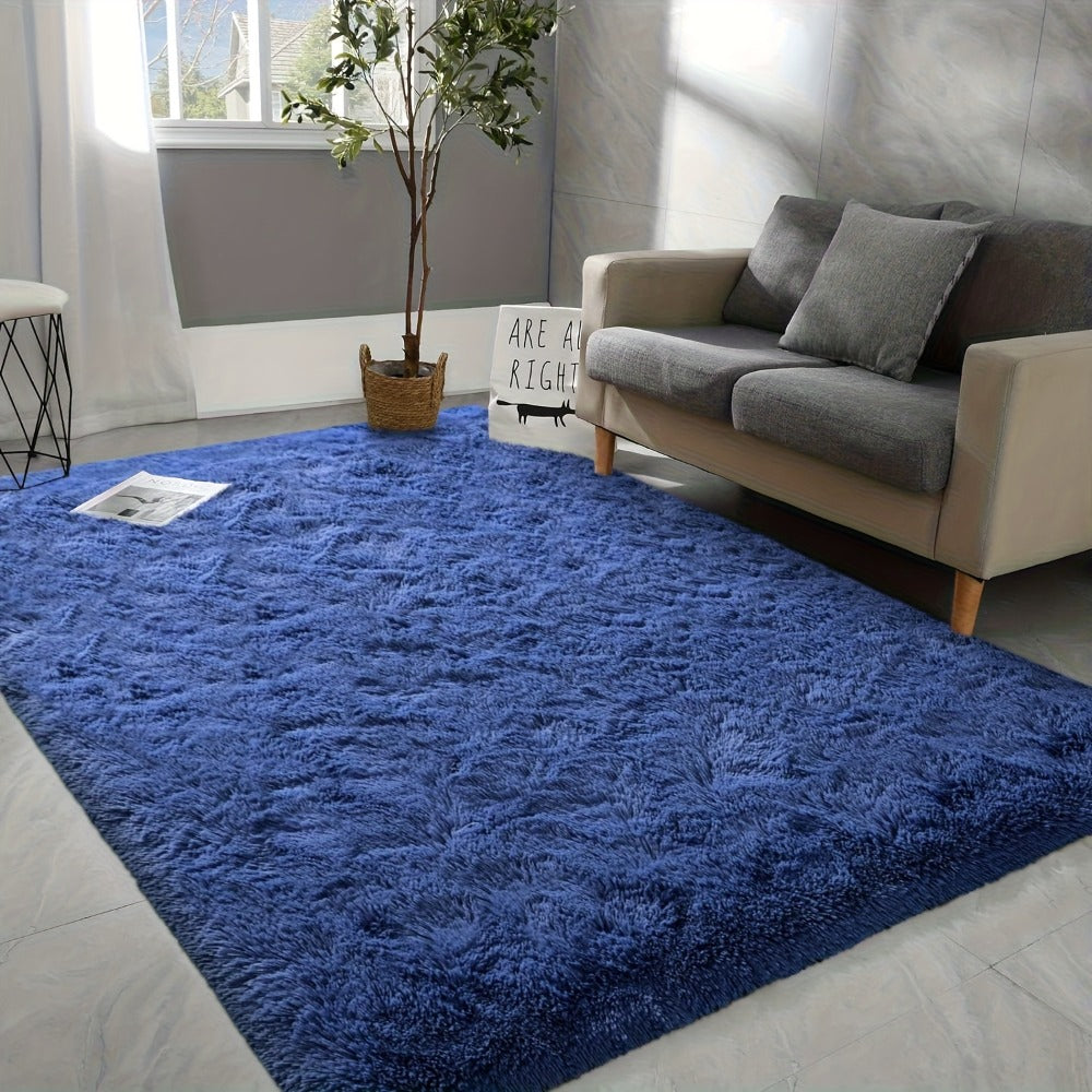 Shaggy Area Rug Soft Plush Fuzzy Carpet Non-Slip Tie-Dye Design for Bedroom Living Room Nursery Dorm — Pet Friendly Machine Washable Multiple Sizes & Colors