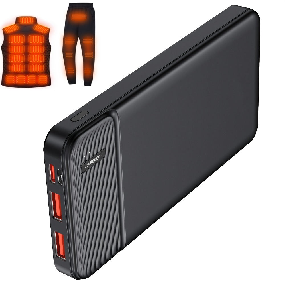 Power Bank 10000mAh 5V for Heated Clothing with PD 22.5W Charging in Black or White Battery Pack
