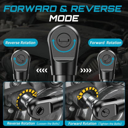 21V Power Ratchet Wrench Set 3/8'' Drive, 59 Ft-lbs 400 RPM Cordless Electric Ratchet, Variable Speed Trigger, 2x 2.0Ah Batteries & Charger, 8 Sockets, 3'' Extension Bar, 1/4'' & 1/2'' Adapter Included