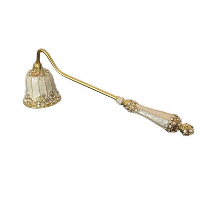 Candle Snuffer Long Handle - Elegant Metal Wick Flame Extinguisher Bell Candle Accessory for Home Decor, Candle Lovers, Spa & Aromatherapy Gift, Available in White & Red