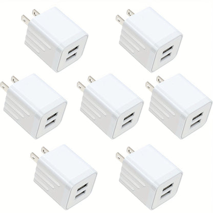 Dual Port USB Wall Charger 2.1A – JOZASHON 5V Cube Power Adapter Charging Block Brick for iPhone 16 15 14 13 12 11 Pro Max SE XS XR X 8 7 6 Plus, Samsung Galaxy, Android Phones (3-8 Pack)