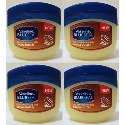 Petroleum Jelly Cocoa Butter 4-Pack 100ml Each – Deep Moisturizing Body Skin Care Healing Balm for Dry Skin Lips Hands – Multi-Purpose Skin Protectant