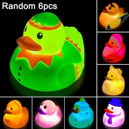 Light Up Duck Bath Toys for Toddlers – Color-Changing Floating Rubber Ducks, Sensory Water Bath Time Toys for Boys & Girls, Fun Pool Toys & Birthday Christmas Halloween Gift (Random Colors)
