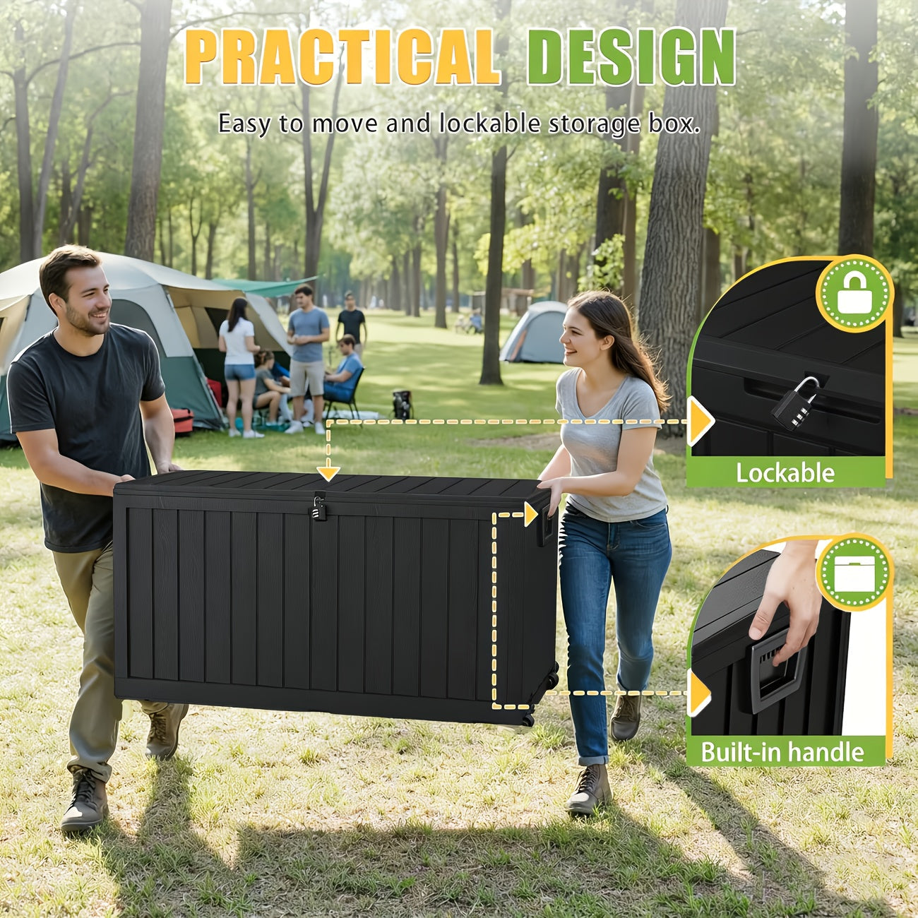 Deck Box Outdoor | Waterproof Lockable Pool Patio Garden Tool Storage