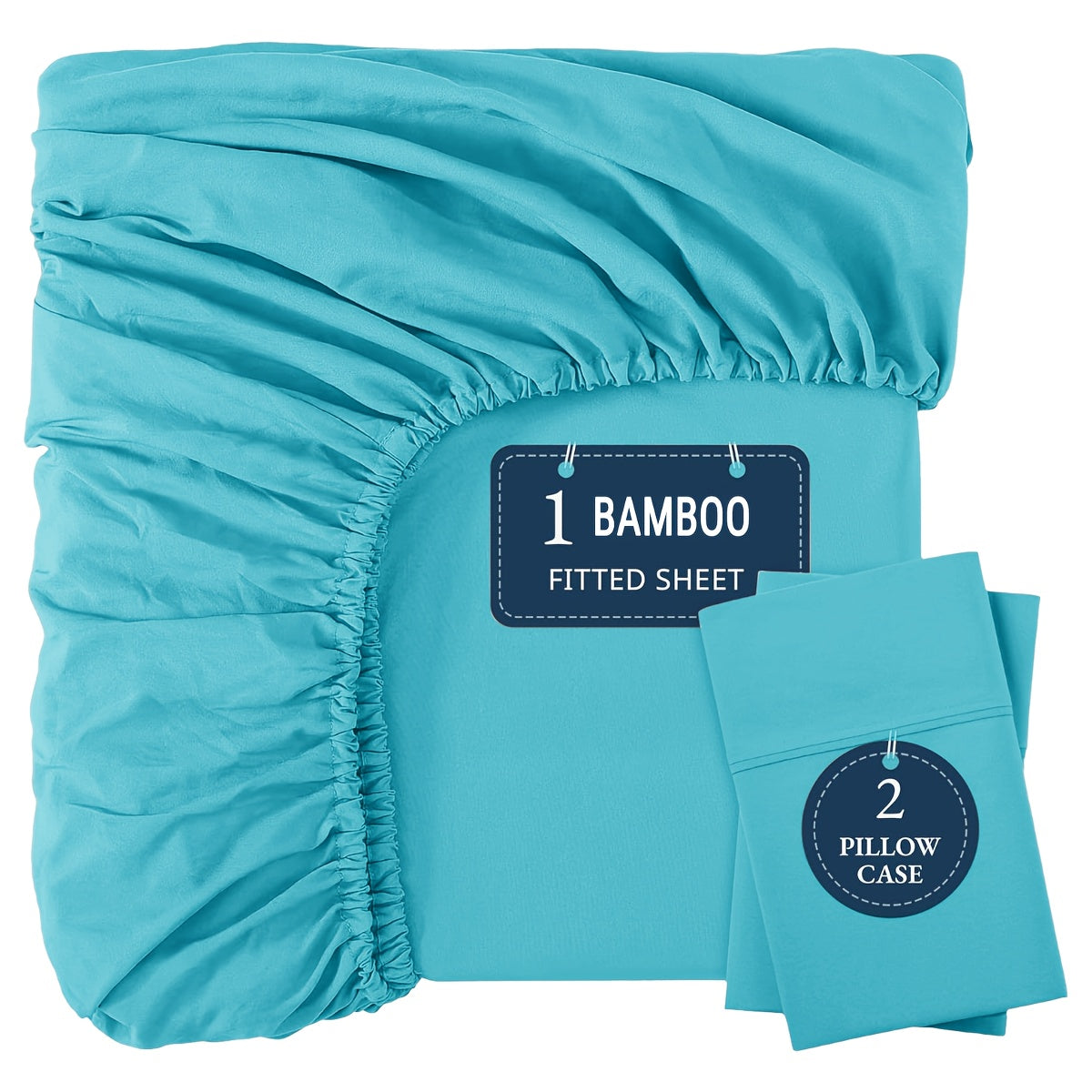 Three-Piece Fitted Sheet Set in Twelve Colors with Exact Twin, Full, Queen and King Size Options