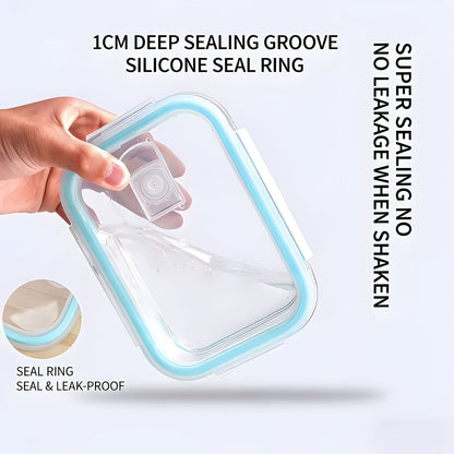 Food Storage Container 16-Piece Glass Set with Eight Containers, Vented Lids and Silicone Sealing Rings