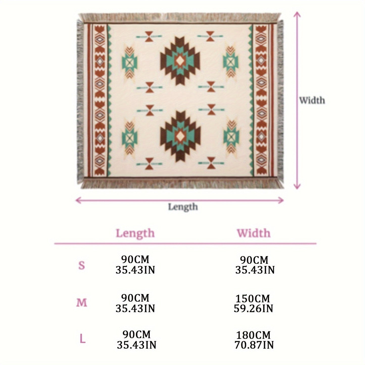 Sucre Pattern Outdoor Blanket in Protected 35.43-Inch Square or 35.4 x 70.9-Inch Rectangular Sizes