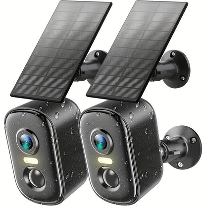 Black Dual-Band Solar WiFi Security Camera with Separate Panel and One- to Four-Camera Pack Options