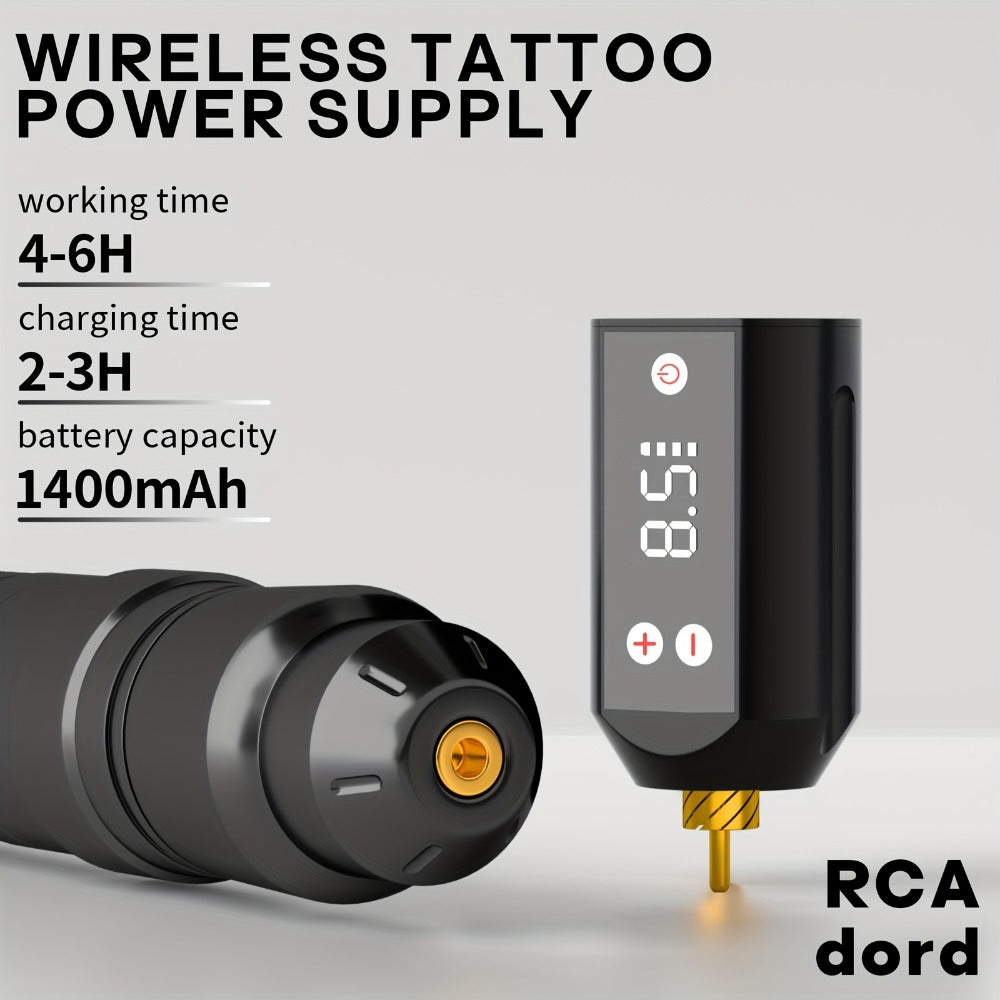 Tattoo Pen Kit Wireless Battery Tattoo Gun with LCD Screen, 1500mAh Cordless Rotary Tattoo Machine, 10pcs Cartridge Needles, 11 Color Inks & Power Supply – Complete Tattoo Kit for Beginners & Artists