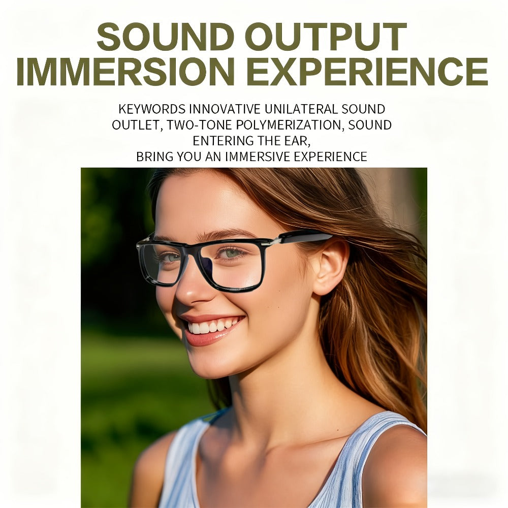 Anti-Blue Light Smart Audio Glasses Bluetooth 5.3 HiFi Open-Ear Wireless Calls Music Anti-UV Lens Noise Cancellation Rechargeable Unisex Outdoor Sports Wearable Tech Birthday Christmas Halloween Gift