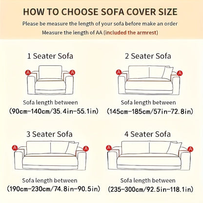 Sofa Cover Stretchy Washable Slipcover for 1 2 3 4 Seater Couch, Zigzag Textured Fabric, Scratch Slip Resistant Furniture Protector, Cream White Light Grey Dark Gray Coffee Brown