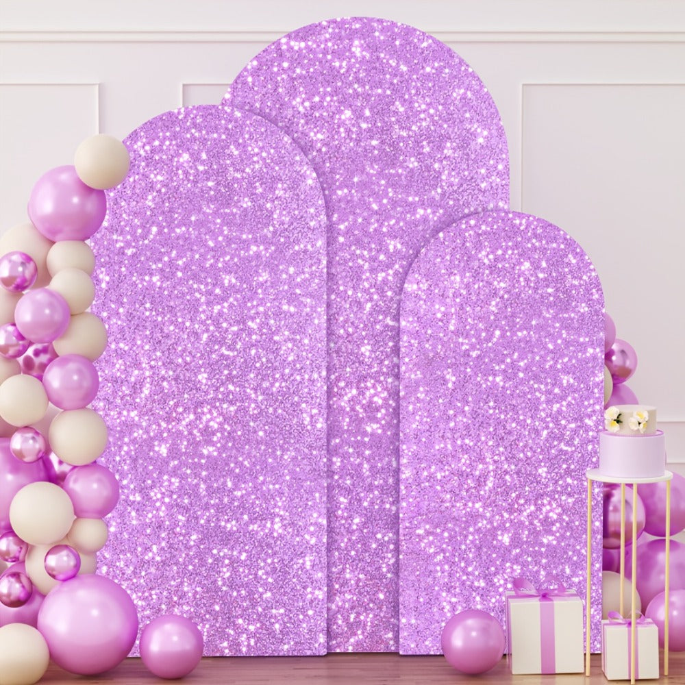 Three-Size Wedding Arch Cover Set for 4, 5 and 6-Foot Frames in Nine Metallic Sequin Color Options