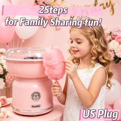 Cotton Candy Machine for Home & Commercial Use – Desktop Tabletop Floss Maker, Food-Grade Anti-Scald Design, Makes Colorful Fancy Spun Sugar, Includes Colored Sugar & Rolling Sticks