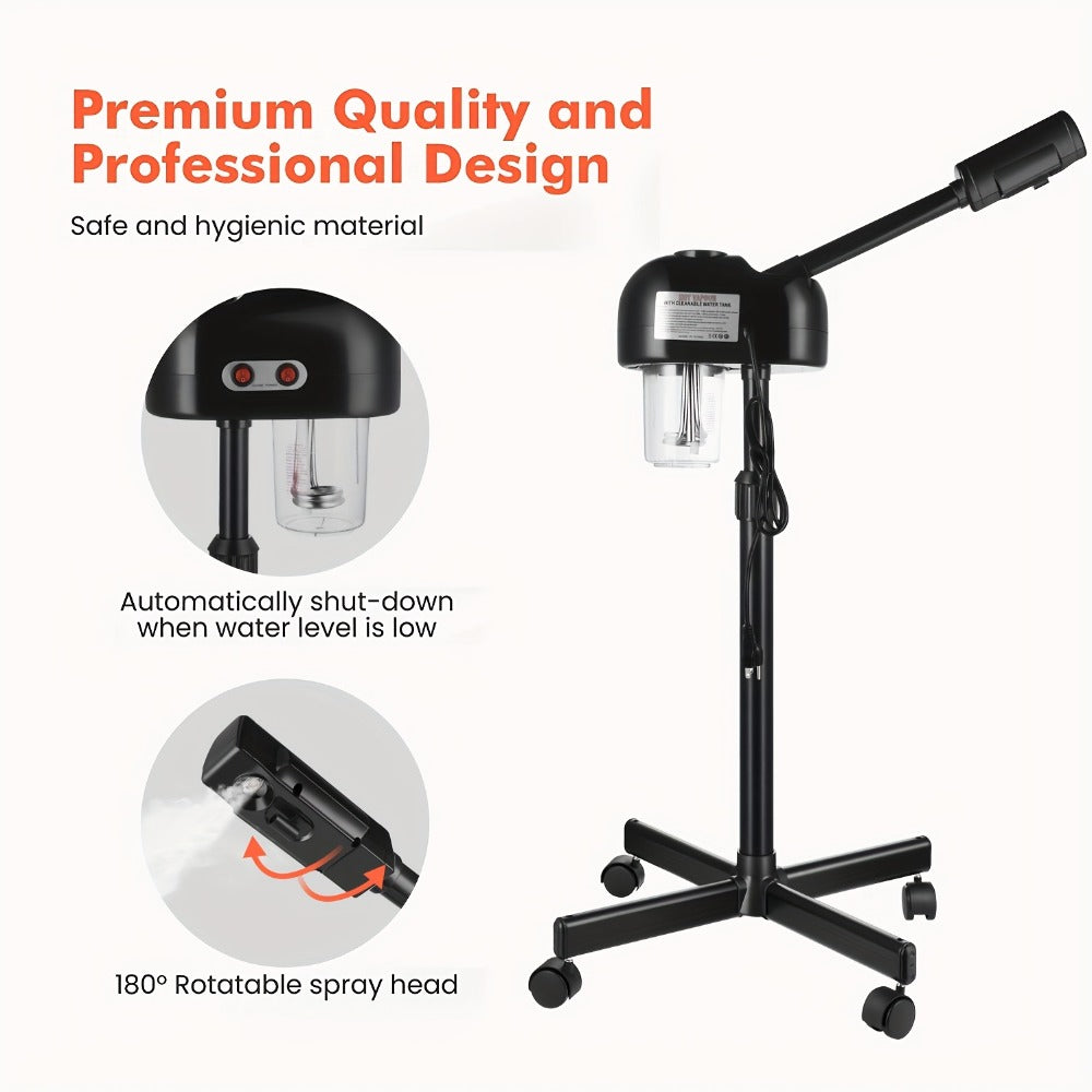 Hot Ozone Standing Facial Steamer on Wheels – Professional Esthetician Steamer for Salon Spa, Mist Face Steamer Skin Care Machine