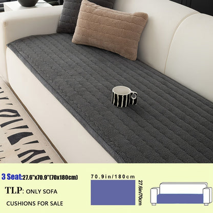 Sofa Cover Bohemian Short-Plush Quilted Panels for Armrest, Backrest and 2 to Large 4-Seater Sofas