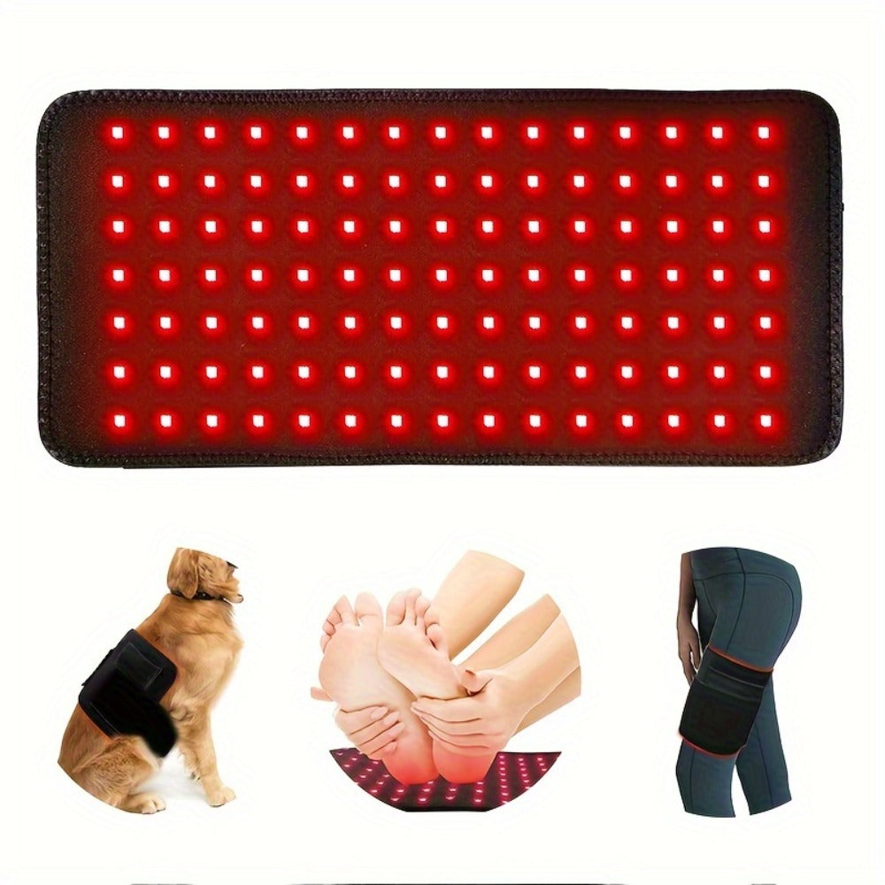 Red Light Therapy Pad Wearable Wrap with Timer – Low Voltage Portable Infrared Light Device for Back, Waist, Shoulder & Knee Pain Relief, At-Home Body Recovery Wrap, Father's Day Gift, Black