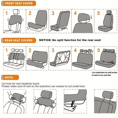 Car Seat Covers 5-Seat Universal Fit – Butterfly Tire Pattern, Thickened Polyester Sponge, Breathable & Dust-Proof (11 Colors)