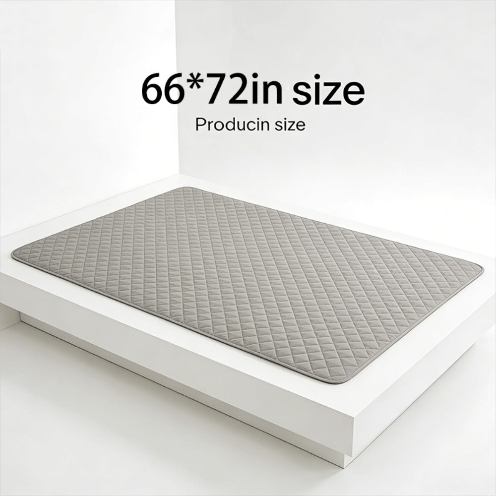 Gray Flat Mattress Protector Pad in Twin, Full, Queen or King Dimension-Labeled Checkout Options