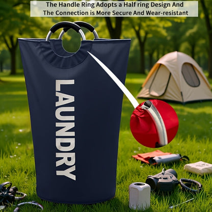 Two-Piece 95L Foldable Laundry Hamper Set with Ring Handles in 12 Solid or Mixed Color Options