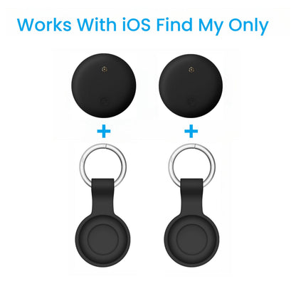 Apple Find My Tracker 2 Pack AirTag-Size Bluetooth Key Finder with Keychain Holder, Anti-Lost Locator for Keys Pets Bags Luggage