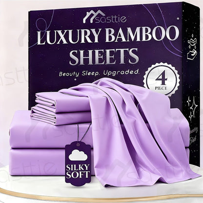Four-Piece Sheet Set with Flat Sheet, Fitted Sheet, Two Pillowcases and 48 Exact Color-Size Options