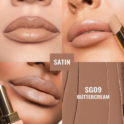 12 g Nude Satin Lipstick Set with Lightweight Cream-to-Satin Formula in Two Checkout Sets for Daily Makeup