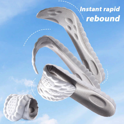 Three-Pair 4D Foam Shoe Inserts in Gray or Orange with Five EU Size Options for Everyday Footwear