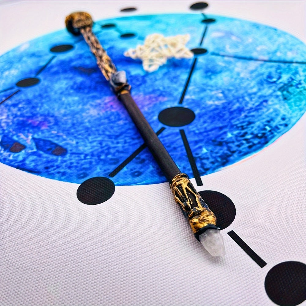 Zodiac-Themed Decorative Wand with Resin and Stone-Look Accents, Gift Box and All Twelve Sign Variants
