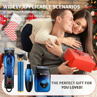 Hair Clippers & Trimmers BLUTOOL Blue or Black Multi-Tool Sets with LCD Displays, USB Charging and Three Models