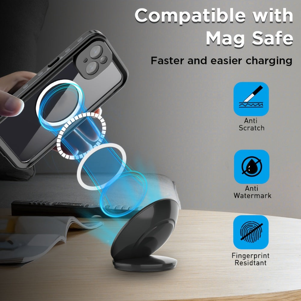 Phone Case Integrated Screen Protector Cover with Magnetic Wireless Charging and Lanyard for iPhone 15–16 Models