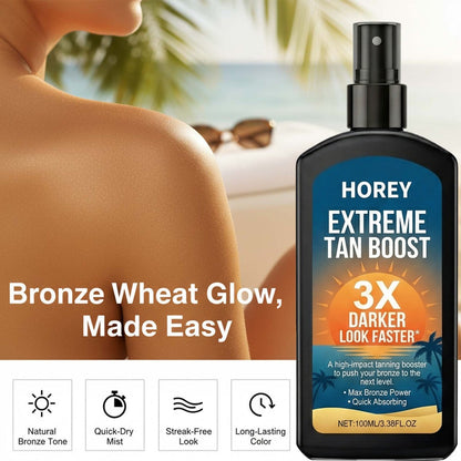 Black Pump Self-Tanning Spray 100ml with Coconut Oil and Avocado Extract Labeling for Body Application